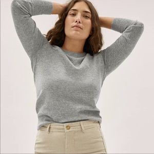 Everlane grey cashmere crew M